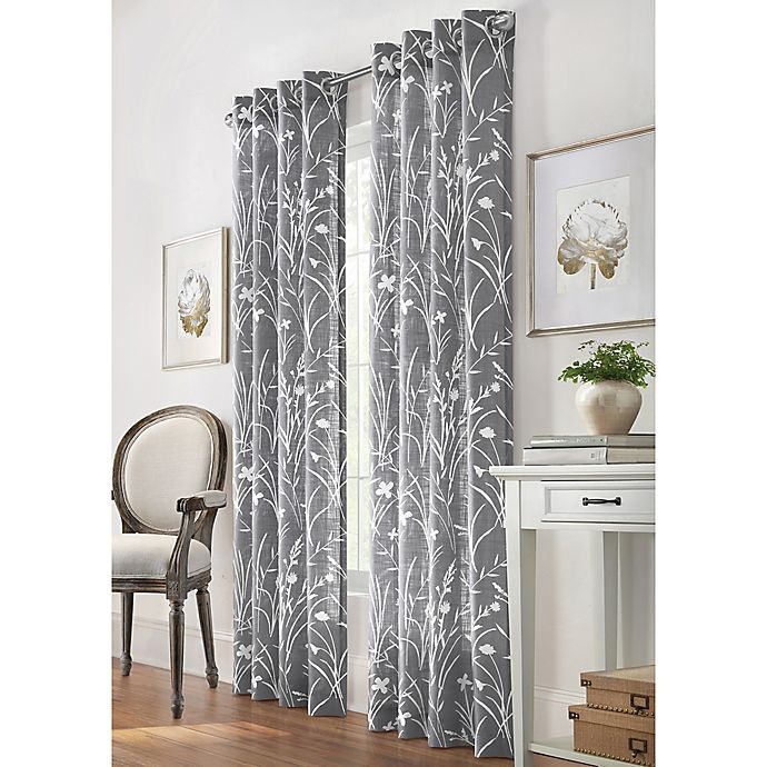 slide 1 of 3, Commonwealth Home Fashions Bradford Grommet Window Curtain Panel - Grey, 108 in