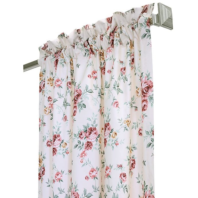 slide 3 of 5, Commonwealth Home Fashions Cabbage Rose 95-Inch Rod Pocket Insulated Window Curtain - Burgundy, 2 ct