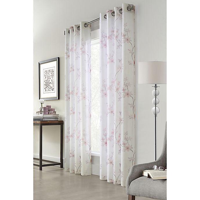 slide 1 of 2, Commonwealth Home Fashions Blossom Grommet Window Curtain Panel - Blush, 63 in