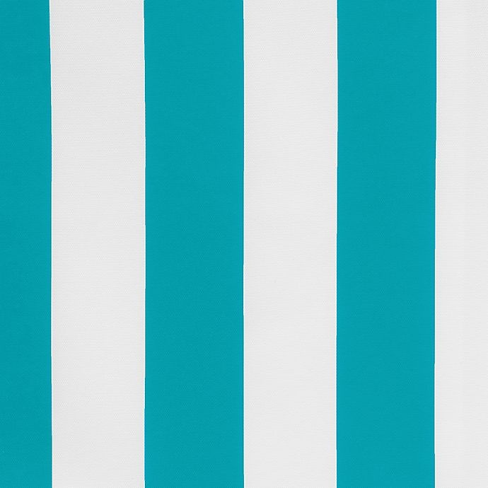 slide 3 of 4, Commonwealth Home Fashions Coastal Stripe Grommet Indoor/Outdoor Window Curtain Panel - Aqua, 96 in