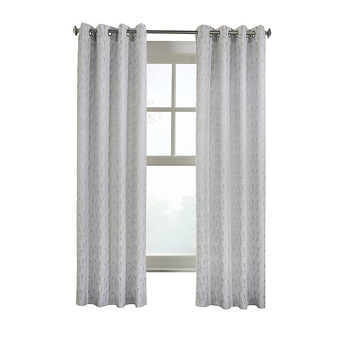 slide 3 of 4, Commonwealth Home Fashions Arcadia Grommet Window Curtain Panel - Grey, 95 in