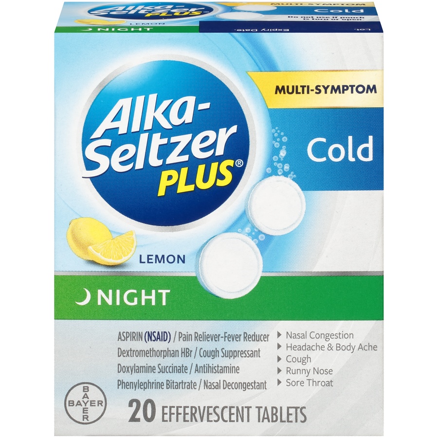 slide 1 of 3, Alka-Seltzer Plus Night Tabs, 20 ct