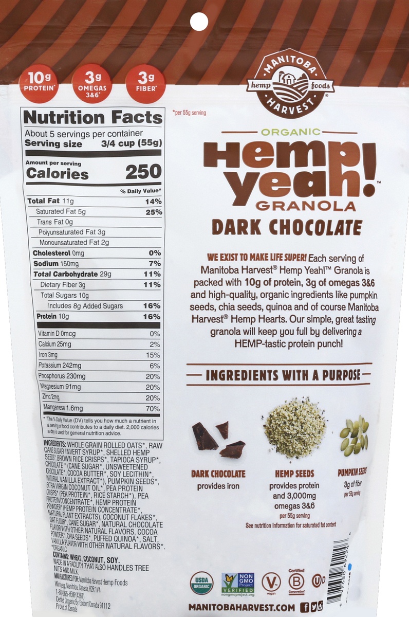 slide 4 of 6, Hemp Yeah Dark Chocolate, 10 oz