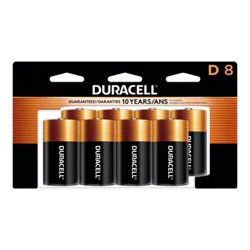 Duracell Coppertop D Alkaline Batteries, 8/Pack