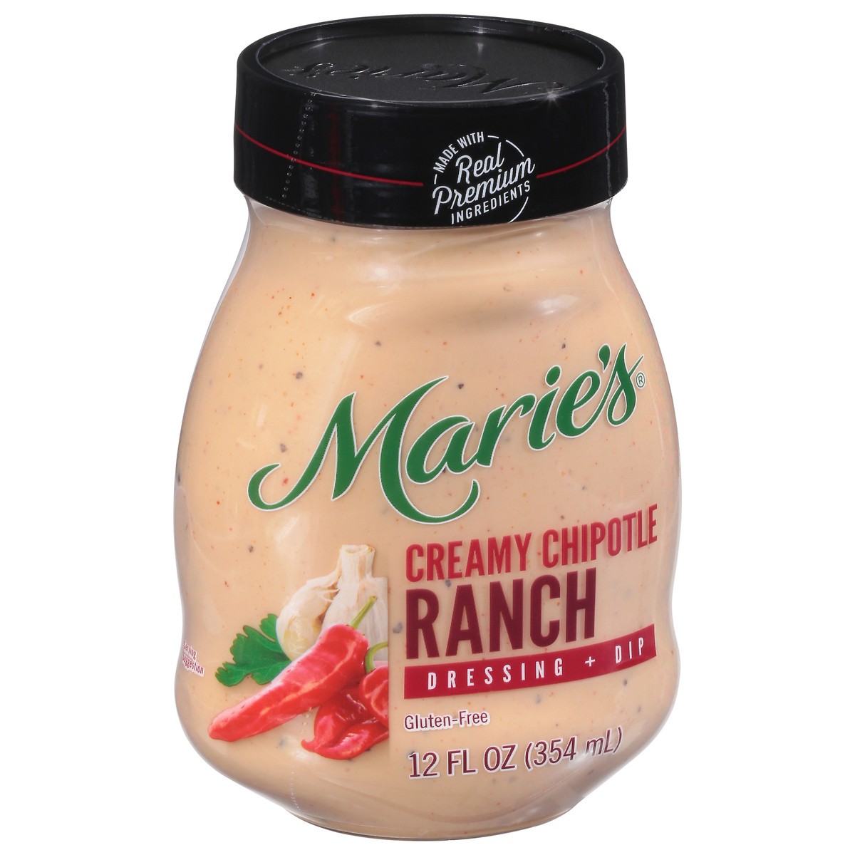 slide 2 of 9, Marie's Gluten-Free Creamy Chipotle Ranch Dressing + Dip 12 fl oz, 