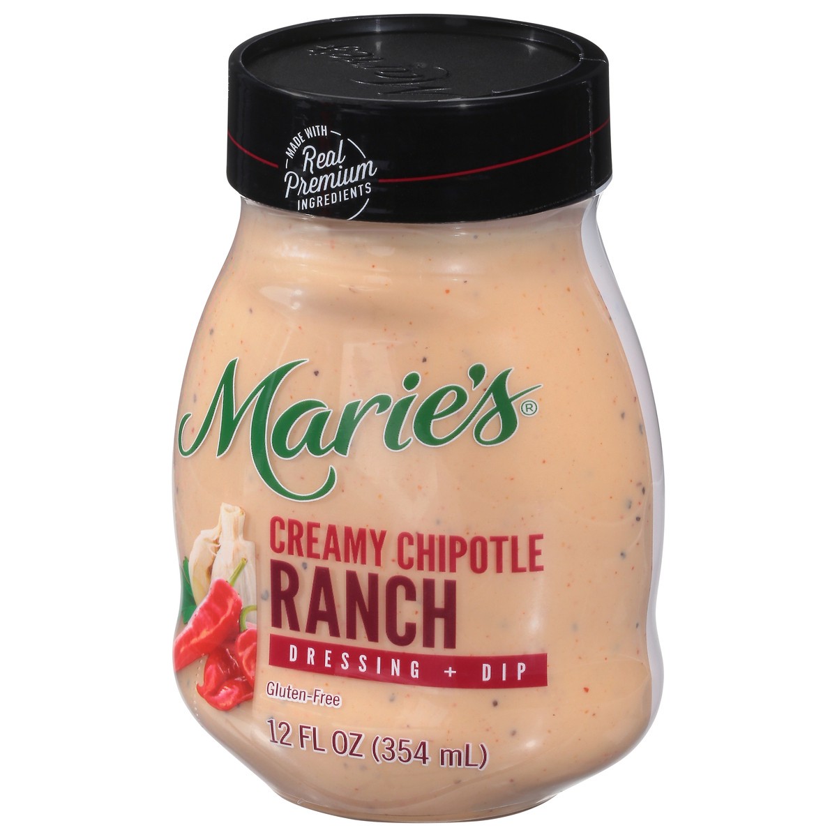 slide 3 of 9, Marie's Gluten-Free Creamy Chipotle Ranch Dressing + Dip 12 fl oz, 