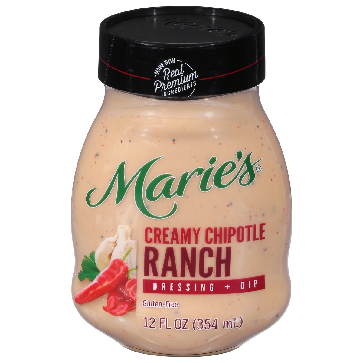 slide 1 of 9, Marie's Gluten-Free Creamy Chipotle Ranch Dressing + Dip 12 fl oz, 