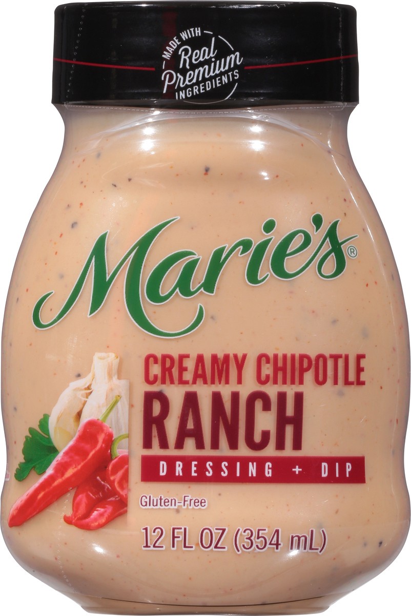 slide 6 of 9, Marie's Gluten-Free Creamy Chipotle Ranch Dressing + Dip 12 fl oz, 