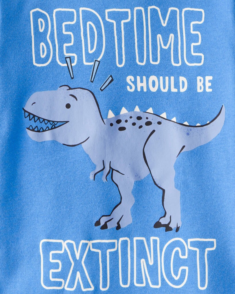 slide 3 of 3, Carter's Toddler Boy Dinosaur Print 100% Cotton Long-Sleeve 4-Piece Pajamas - White/Blue Blue/White 2T, 4 pc