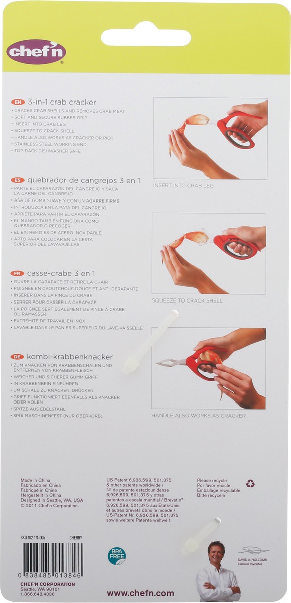 slide 6 of 9, Chef'n Wisecracker Cherry 3-in-1 Crab Cracker 1 ea Card, 1 ct