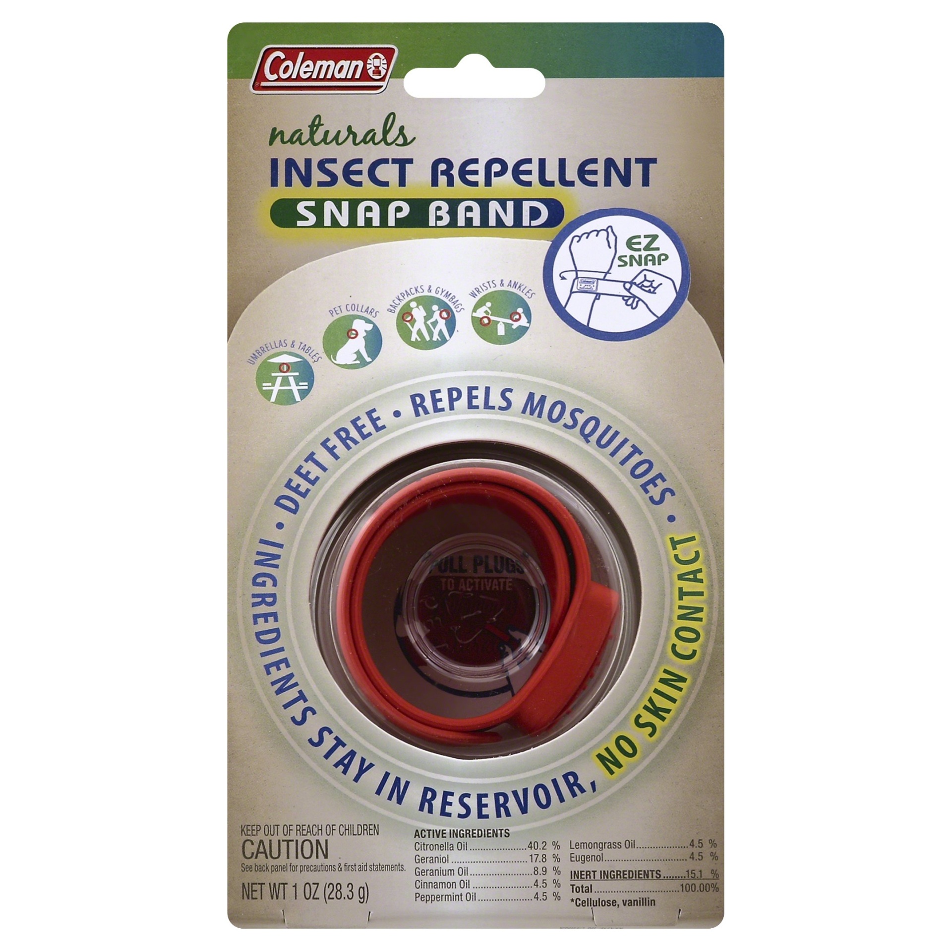 slide 1 of 1, Coleman Naturals Insect Repellent Snap Band, 1 ct