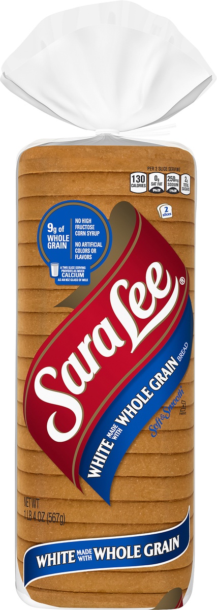 slide 7 of 8, Sara Lee White Made with Whole Grain Bread, 20 oz