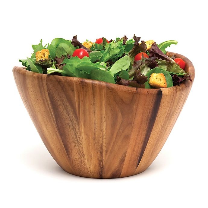 slide 2 of 3, Lipper International Acacia Wood Wave Bowl and Salad Hand Set, 3 ct