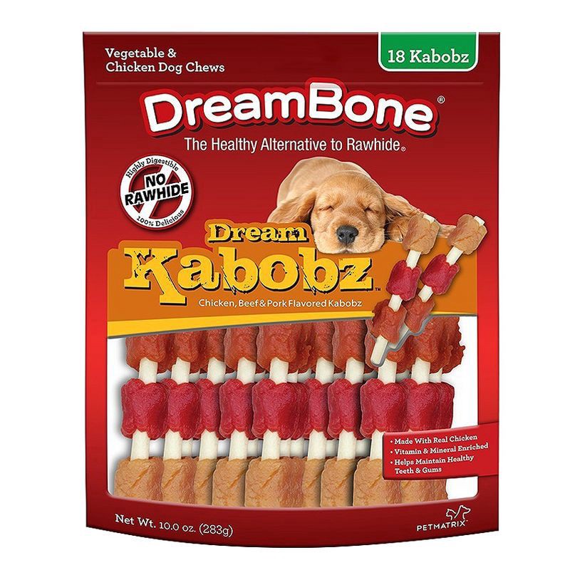 slide 1 of 4, DreamBone Dream Kabobz With Real Chicken Dog Treats, 18 ct