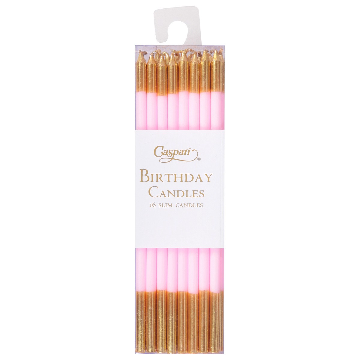 slide 2 of 11, Caspari Petal Pink/Gold Birthday Slims Candles 16 ea, 16 ct