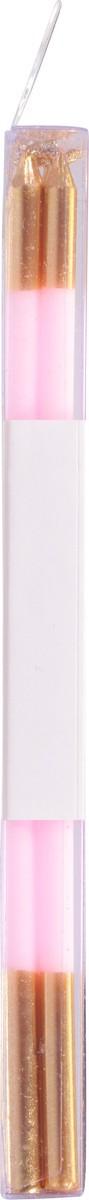 slide 8 of 11, Caspari Petal Pink/Gold Birthday Slims Candles 16 ea, 16 ct