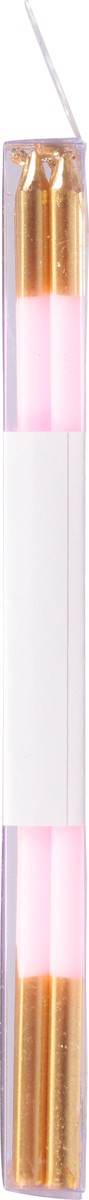 slide 9 of 11, Caspari Petal Pink/Gold Birthday Slims Candles 16 ea, 16 ct