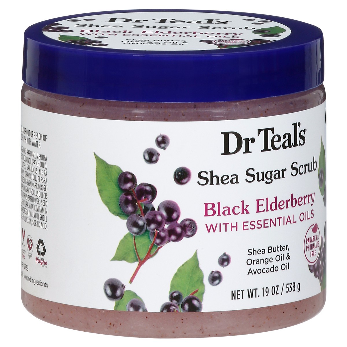 slide 8 of 9, Dr. Teal's Black Elderberry with Essential Oils Shea Sugar Scrub 19 oz, 19 oz