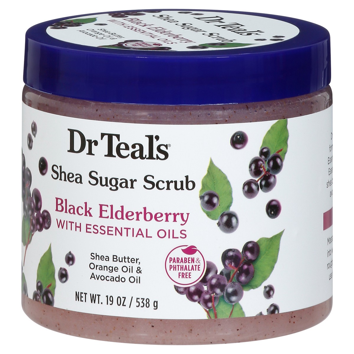 slide 3 of 9, Dr. Teal's Black Elderberry with Essential Oils Shea Sugar Scrub 19 oz, 19 oz