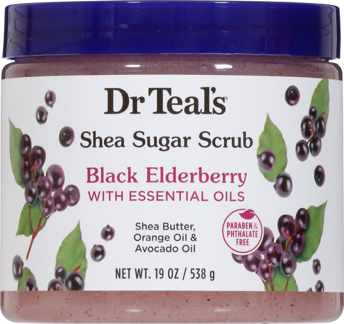 slide 9 of 9, Dr. Teal's Black Elderberry with Essential Oils Shea Sugar Scrub 19 oz, 19 oz