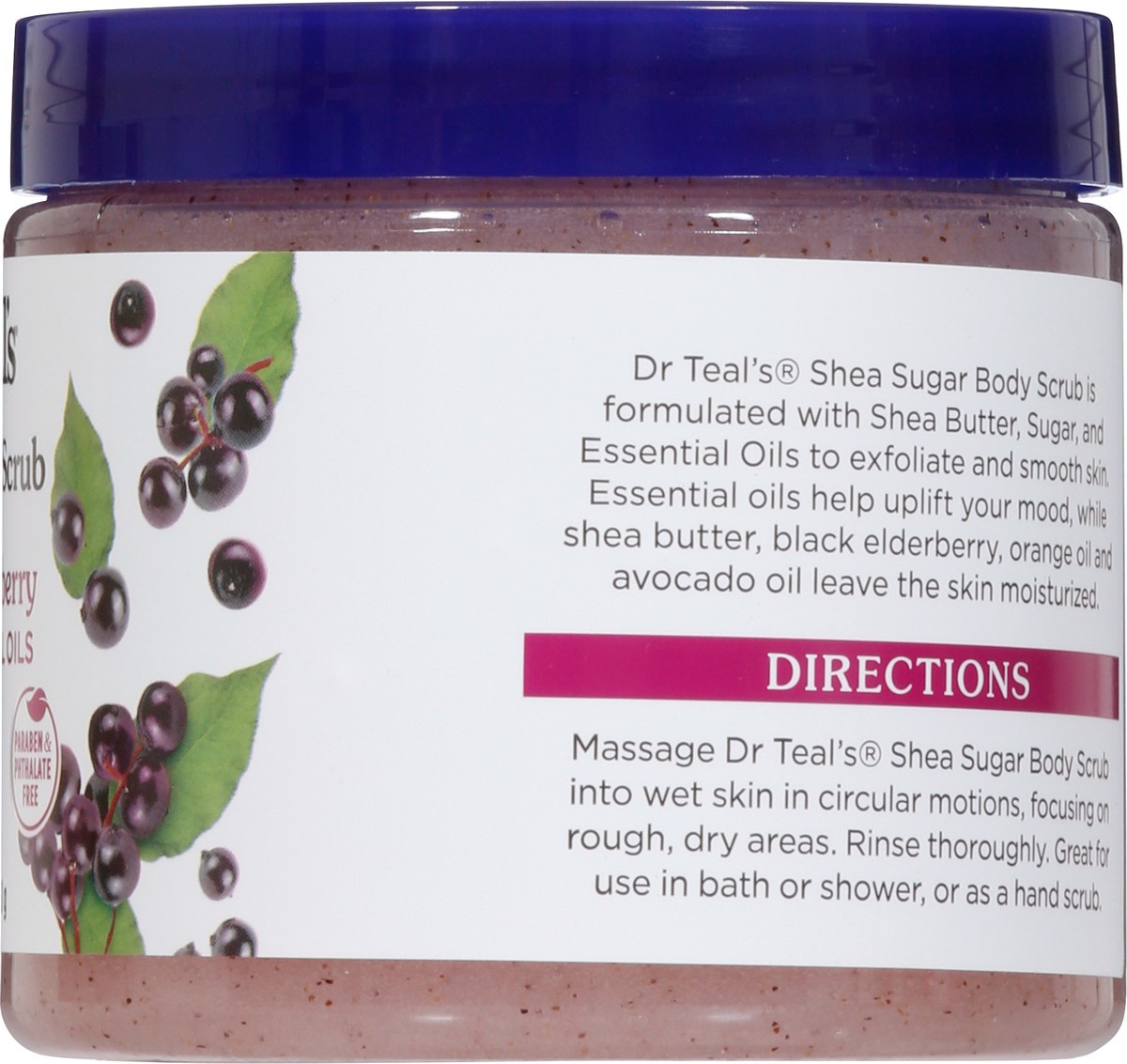 slide 4 of 9, Dr. Teal's Black Elderberry with Essential Oils Shea Sugar Scrub 19 oz, 19 oz