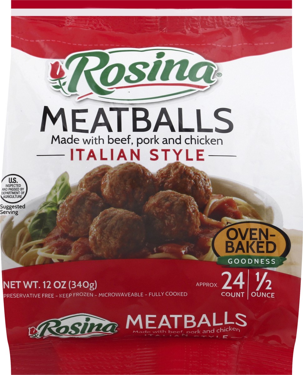 slide 8 of 12, Rosina Italian Style Meatballs 12 oz, 12 oz