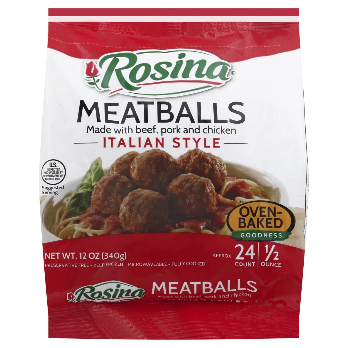 slide 1 of 1, Rosina Meatballs, Italian Style, 12 oz
