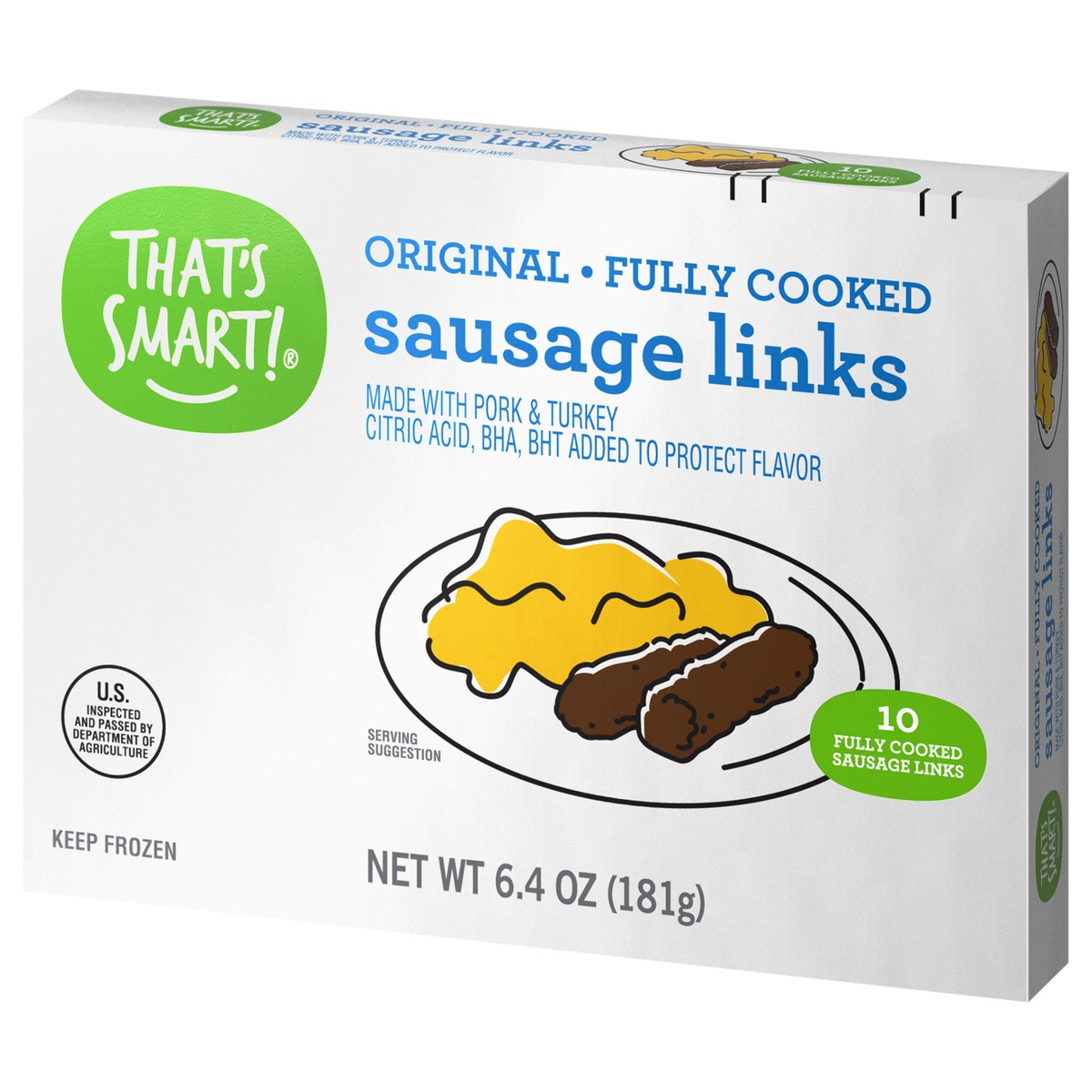 slide 7 of 13, That's Smart! Original Fully Cooked Sausage Links, 6.4 oz