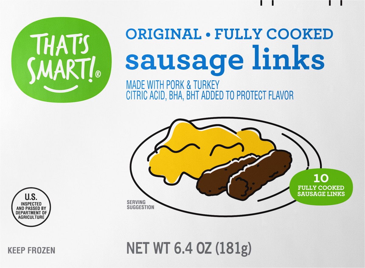 slide 11 of 13, That's Smart! Original Fully Cooked Sausage Links, 6.4 oz