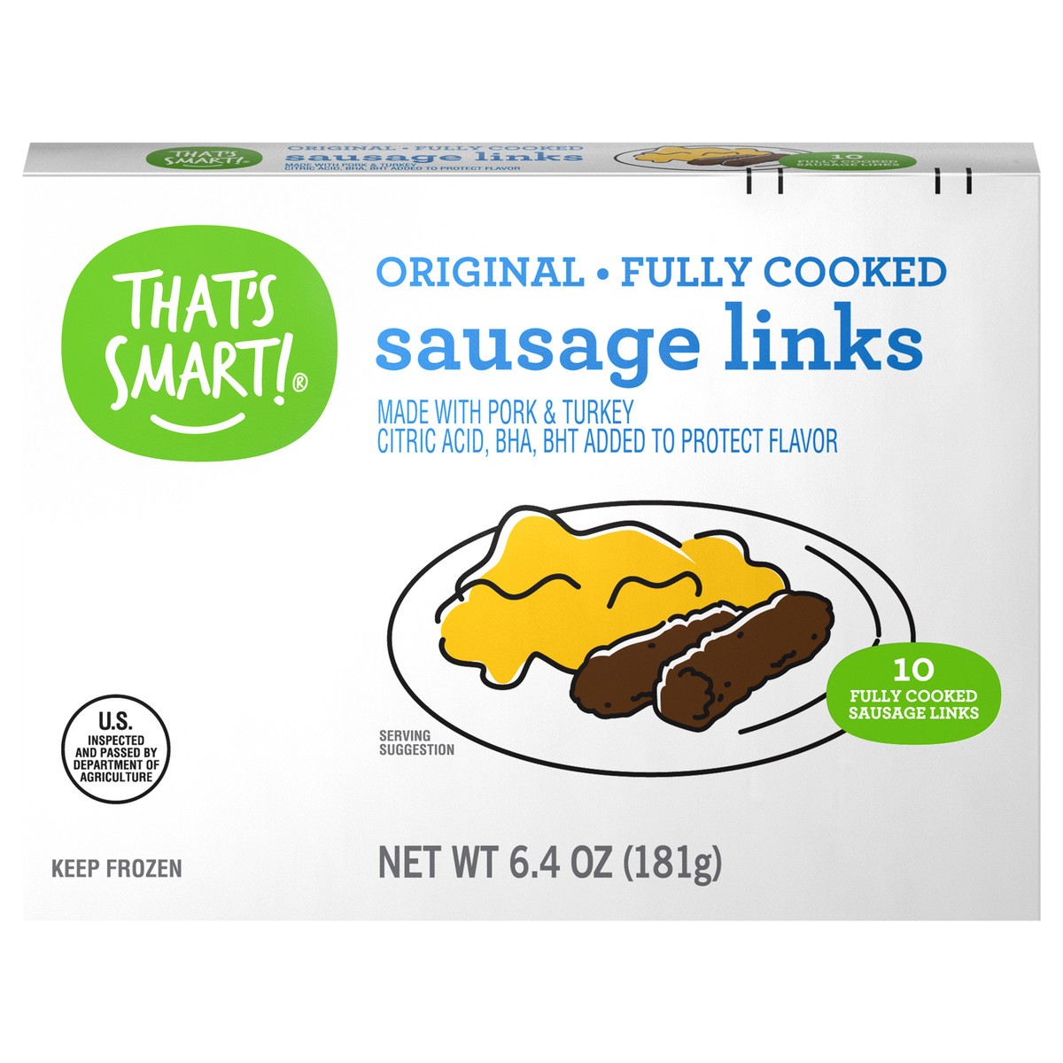 slide 10 of 13, That's Smart! Original Fully Cooked Sausage Links, 6.4 oz