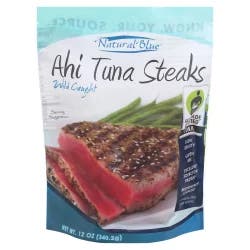 Natural Blue Wild Caught Ahi Tuna Steaks 12 oz