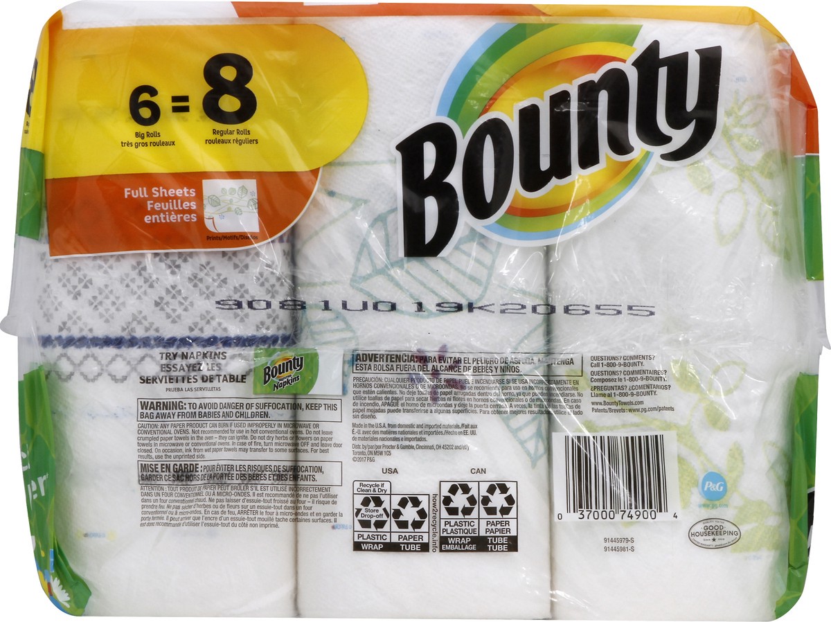 slide 9 of 11, Bounty Paper Towels 6 ea, 6 ct