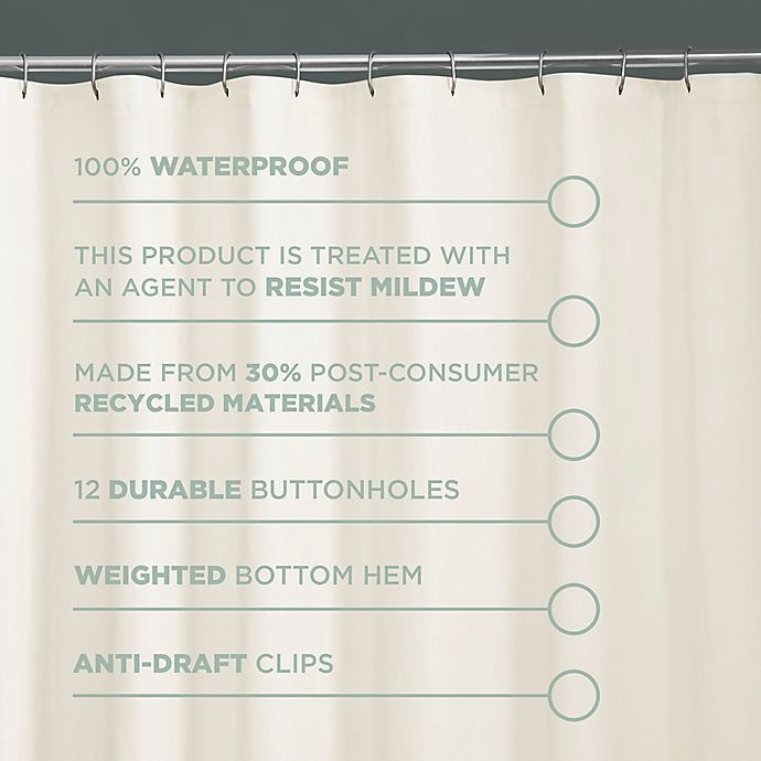 slide 2 of 7, Haven Recycled Cotton Water Repellent Shower Curtain Liner - Ivory, 70 in x 84 in