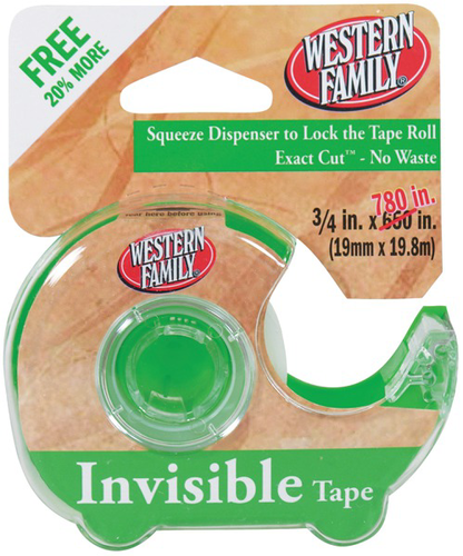 slide 1 of 1, Western Family Invisible Tape 3/4 Inch, 780 in