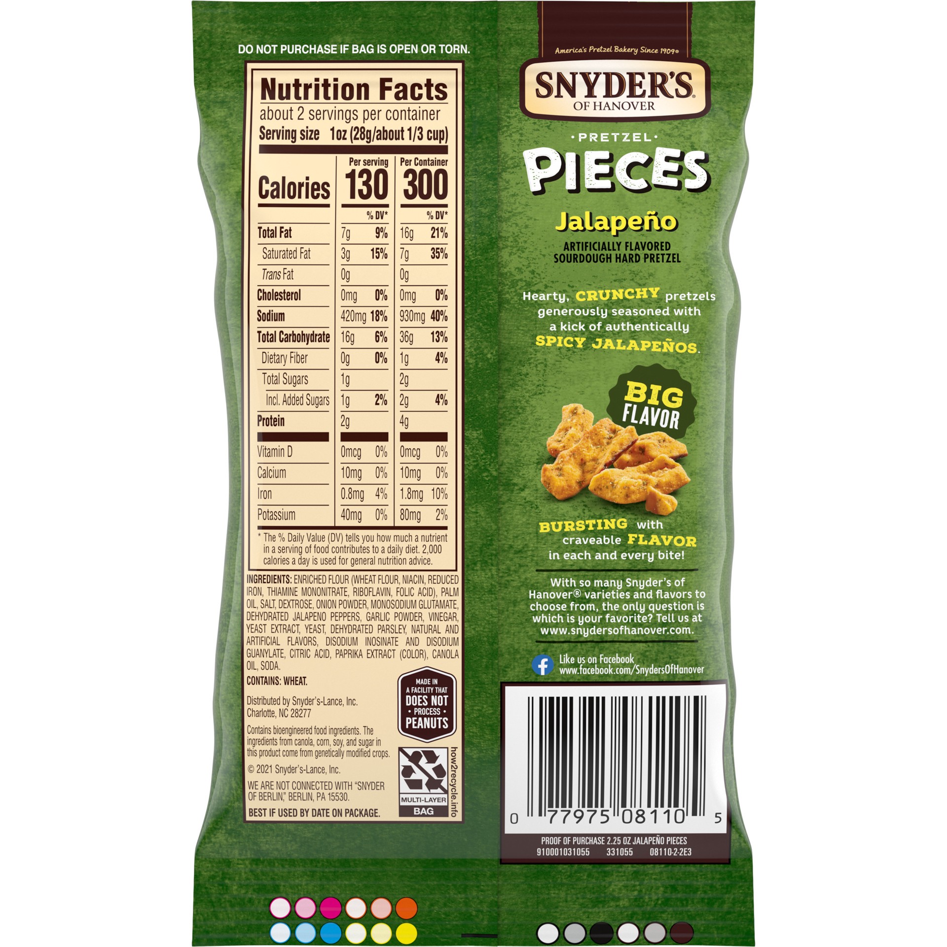 slide 6 of 8, Snyder's of Hanover Pretzel Pieces, Jalapeno, 2.25 Oz, 2.25 oz