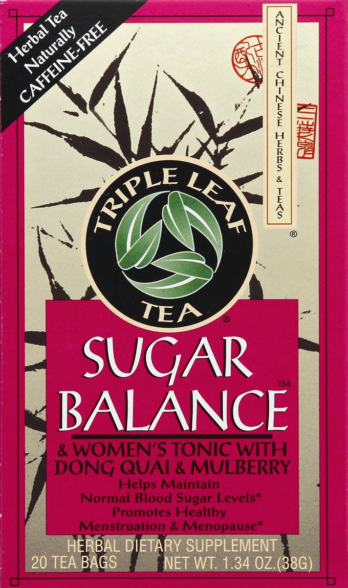 slide 3 of 5, Triple Leaf Tea Herbal Tea, Sugar Balance, Caffeine Free, Bags - 20 ct, 20 ct