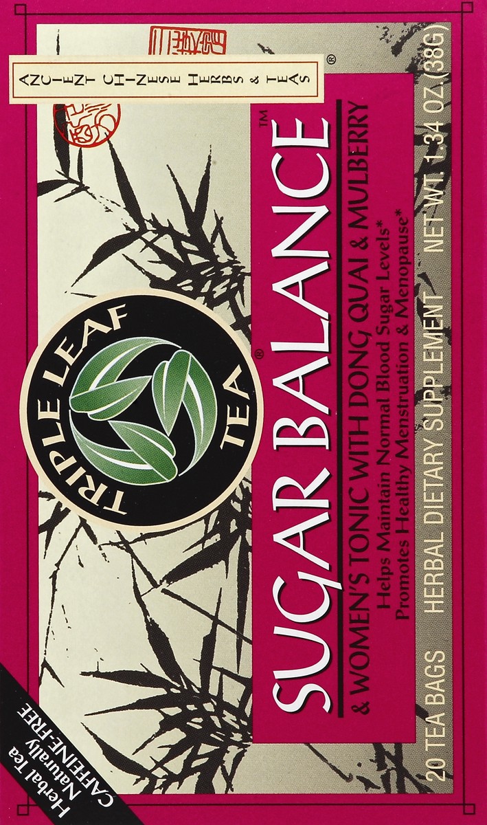 slide 2 of 5, Triple Leaf Tea Herbal Tea, Sugar Balance, Caffeine Free, Bags - 20 ct, 20 ct