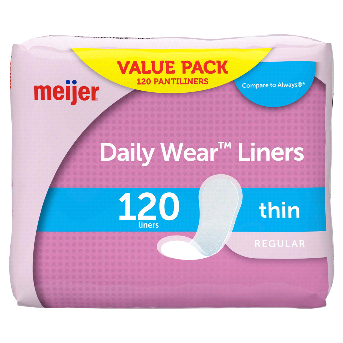 slide 1 of 1, Meijer Thin Pantiliners, Unscented, 120 ct