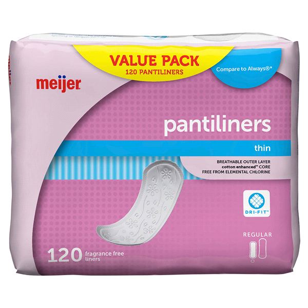 slide 16 of 25, Meijer Thin Pantiliners, Unscented, 120 ct