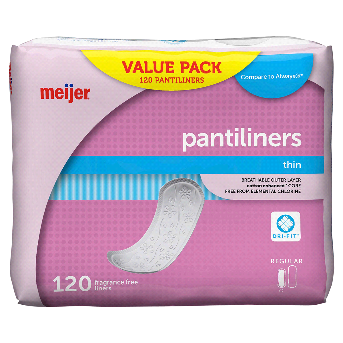 slide 17 of 25, Meijer Thin Pantiliners, Unscented, 120 ct