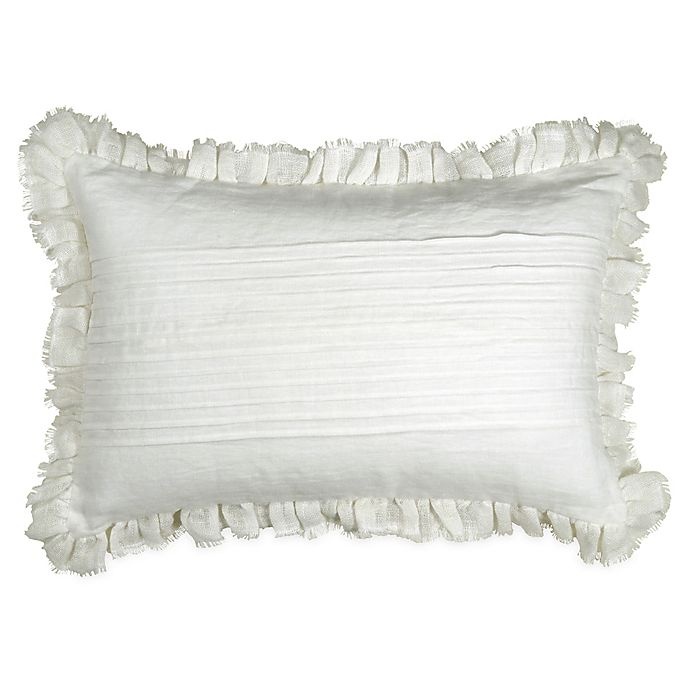 slide 1 of 1, Wamsutta Vintage Linen Pleated Oblong Throw Pillow - Winter White, 1 ct