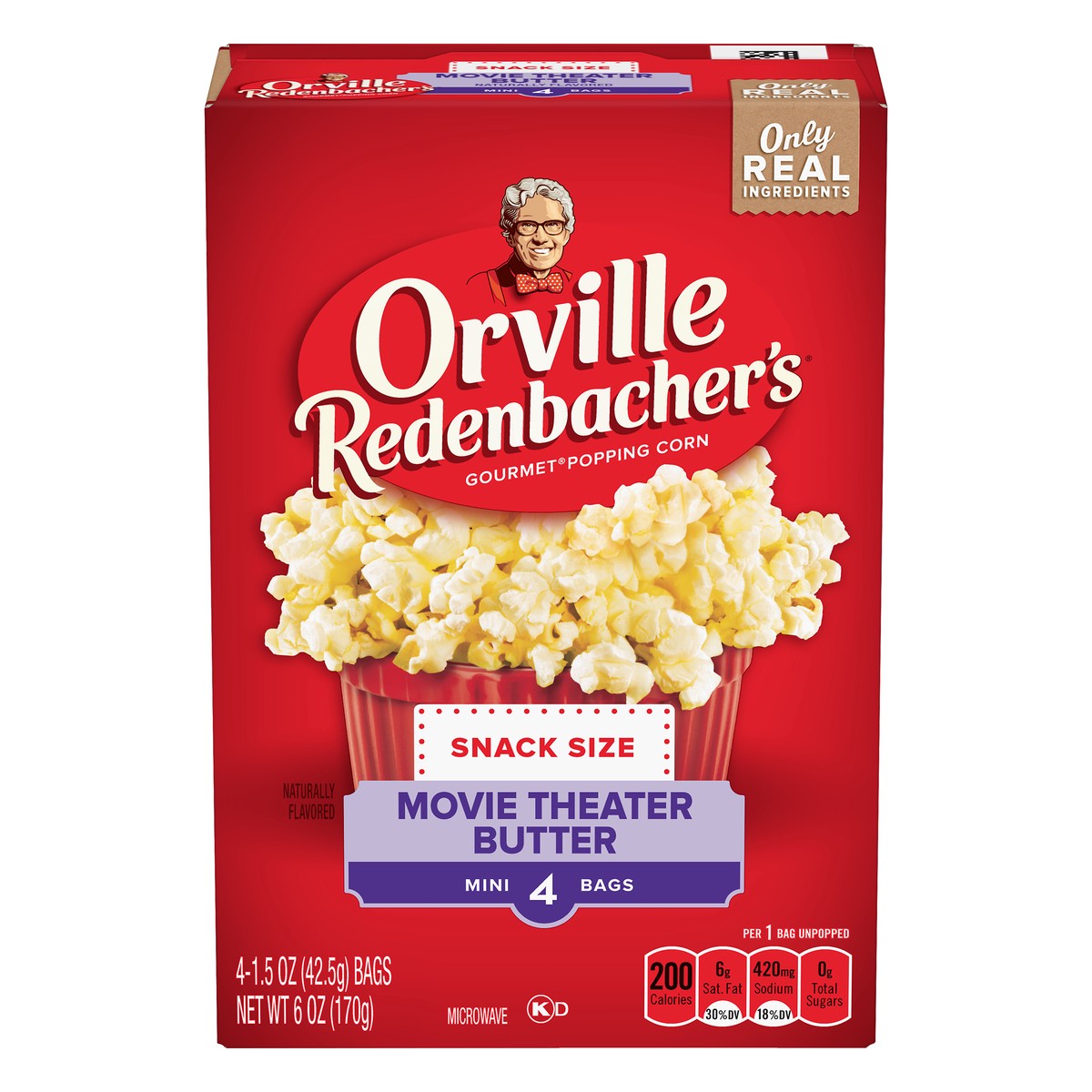 slide 1 of 2, Orville Redenbacher's Snack Size Mini Movie Theater Butter Kettle Corn 4 ea, 4 ct
