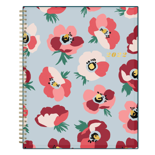slide 1 of 5, Blue Sky Brit + Co Cyo Weekly/Monthly Planner, 8-1/2'' X 11'', Poppies Blue, January To December 2022, 136018, 1 ct
