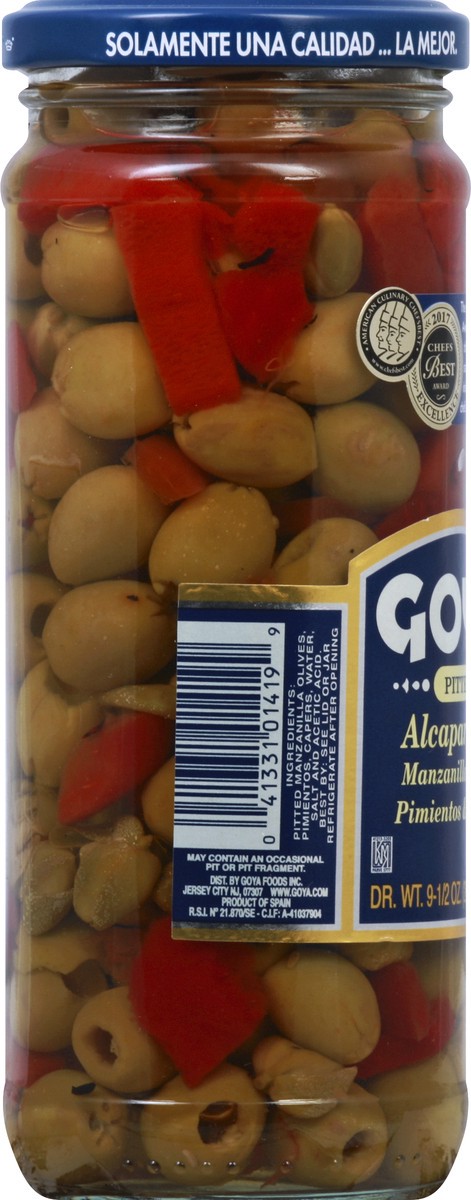slide 2 of 8, Goya Pitted Alcaparrado Manzanilla Olives, Pimientos & Capers, 9.5 oz