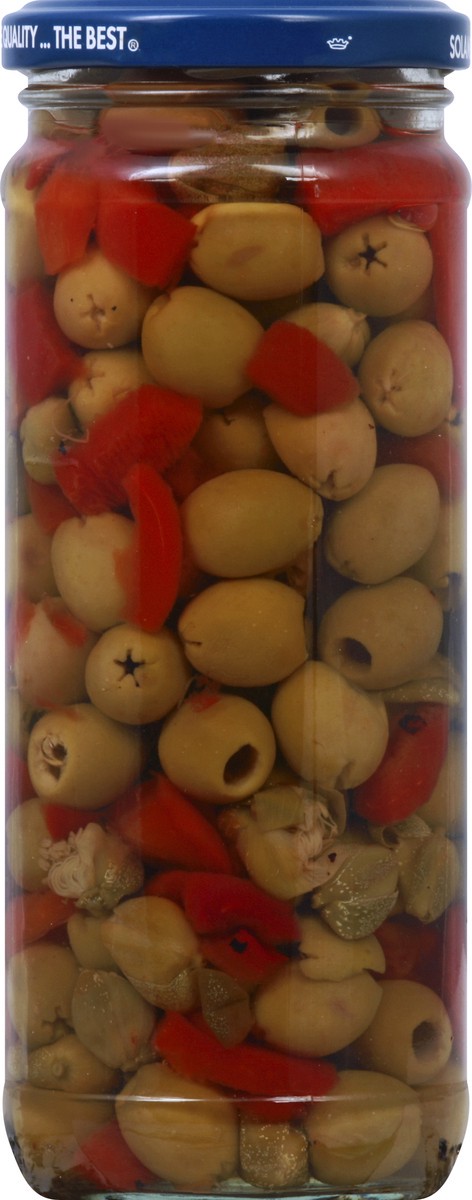 slide 5 of 8, Goya Pitted Alcaparrado Manzanilla Olives, Pimientos & Capers, 9.5 oz