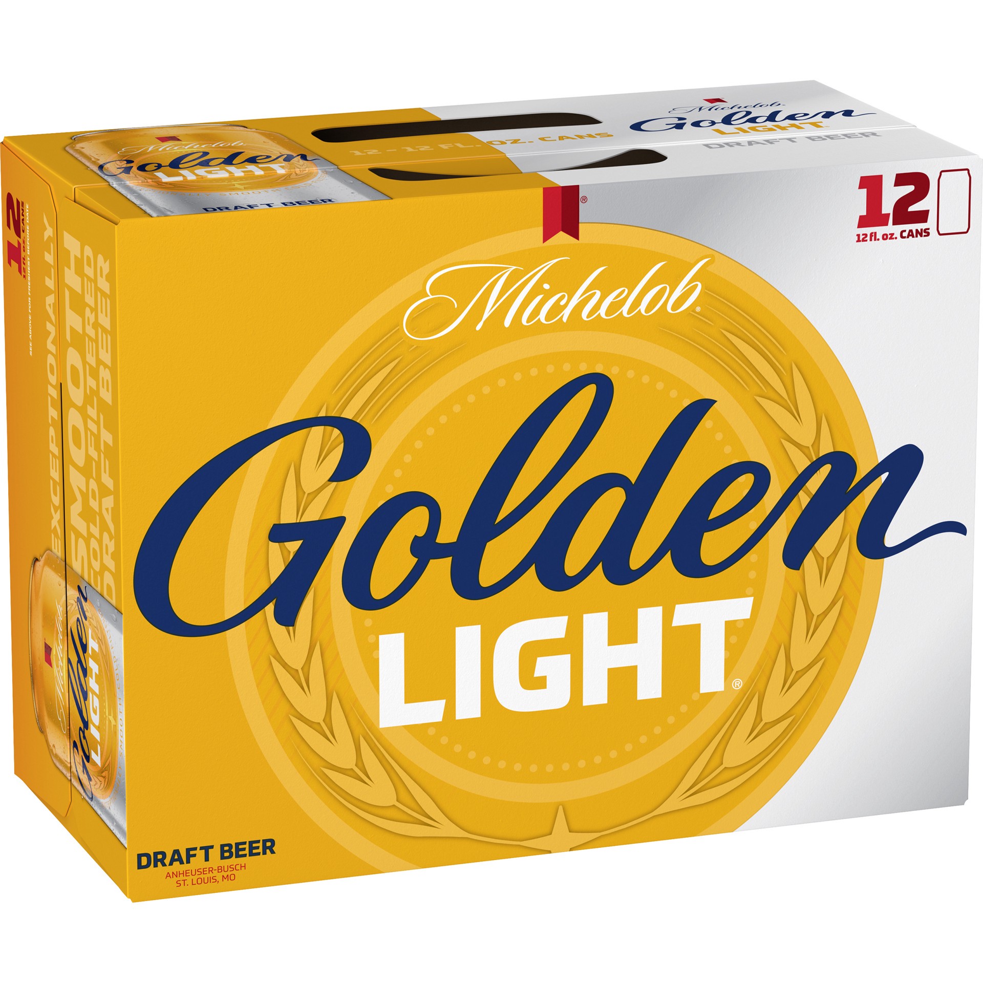 slide 2 of 4, Michelob Golden Draft Michelob Golden Light Draft Beer, 12 Pack 12 fl. oz. Cans, 4.1% ABV, 144 fl oz