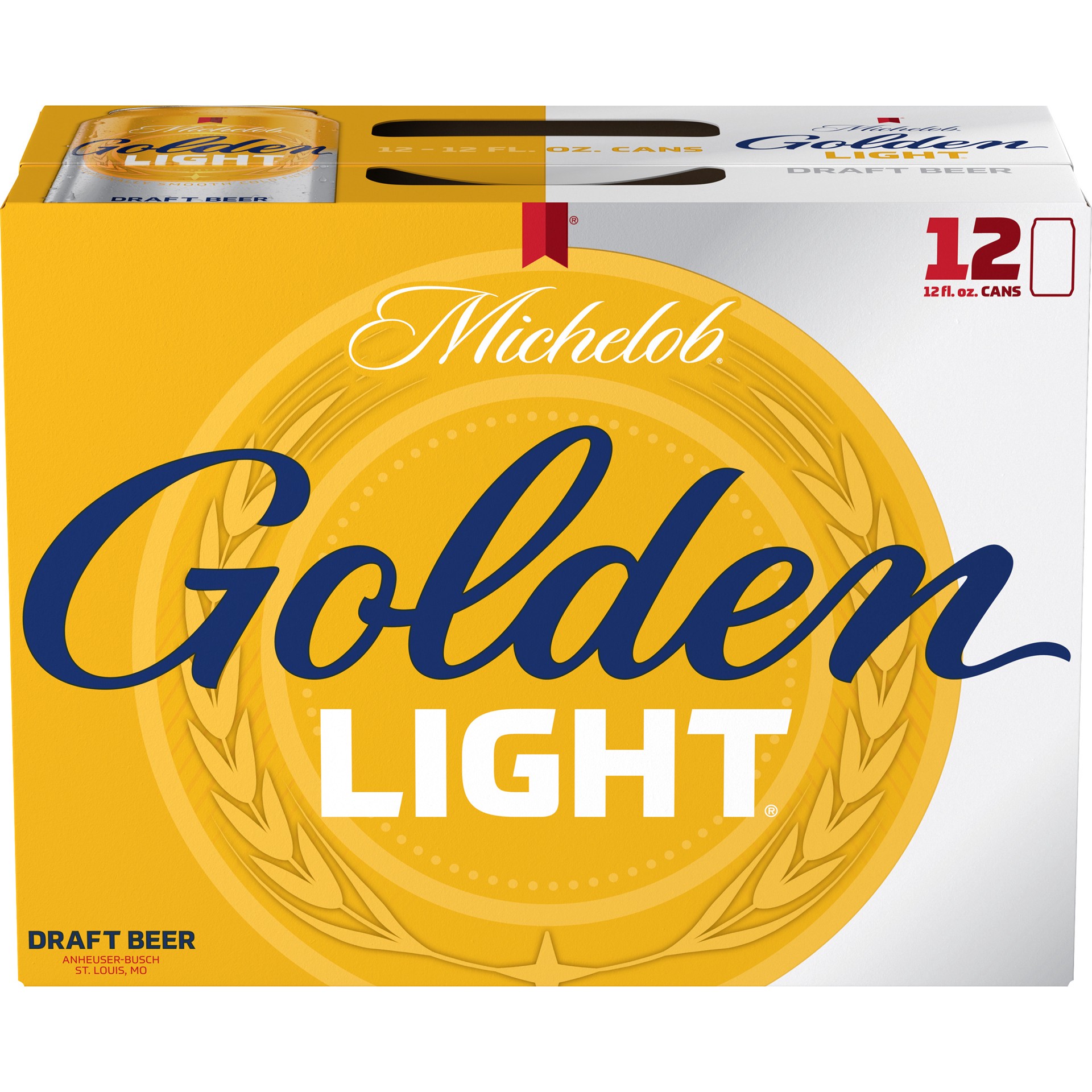 slide 4 of 4, Michelob Golden Draft Michelob Golden Light Draft Beer, 12 Pack 12 fl. oz. Cans, 4.1% ABV, 144 fl oz