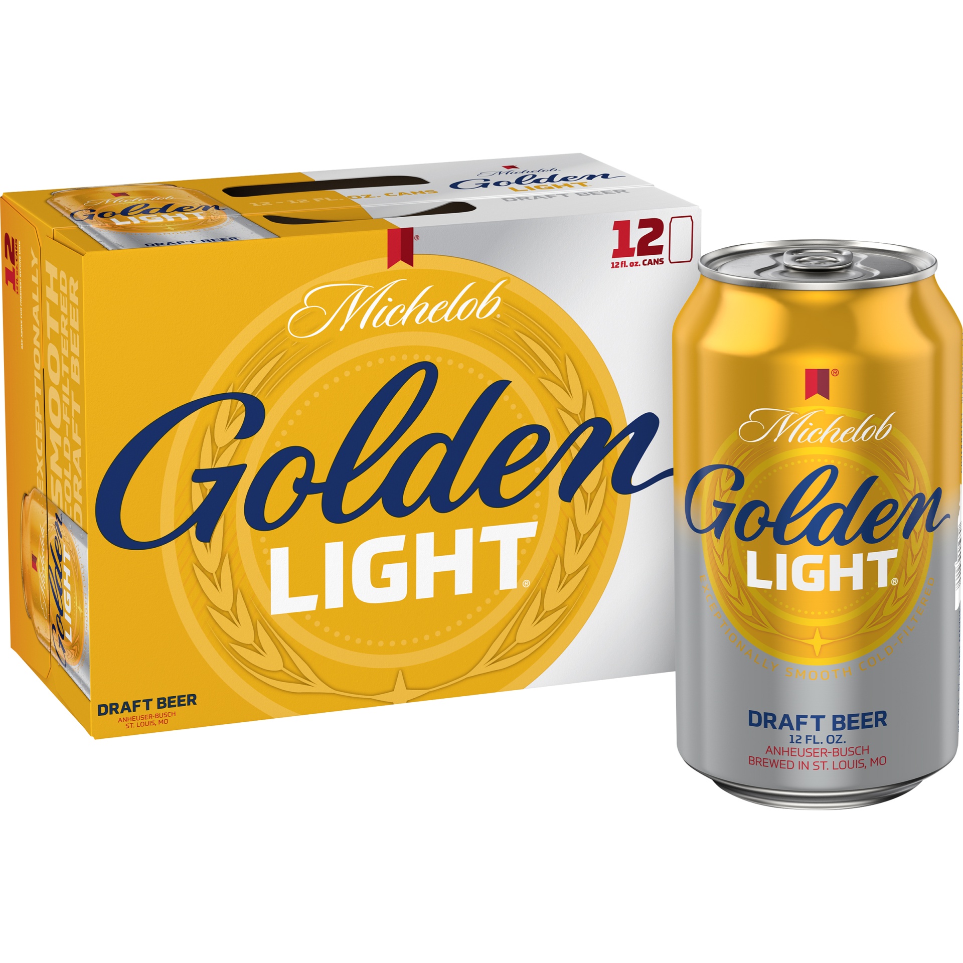 slide 1 of 1, Michelob Golden Light Draft Beer, 12 ct; 12 oz