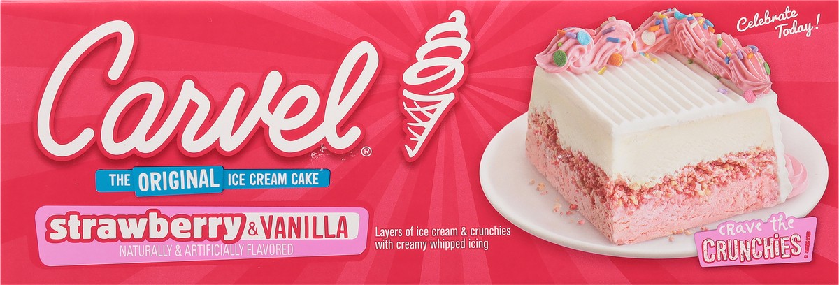 slide 11 of 13, Carvel Strawberry & Vanilla Ice Cream Cake 75 fl oz, 75 fl oz