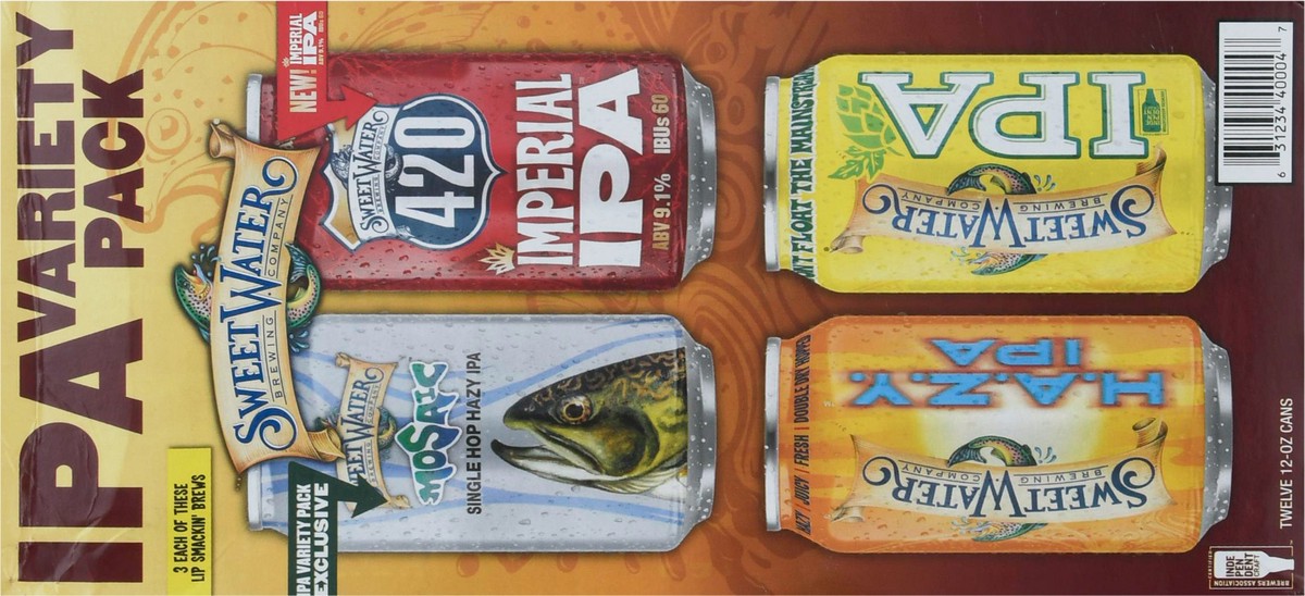 slide 5 of 9, SweetWater Brewing Company Variety Pack IPA Beer 12-12 oz Cans, 12 ct; 12 oz